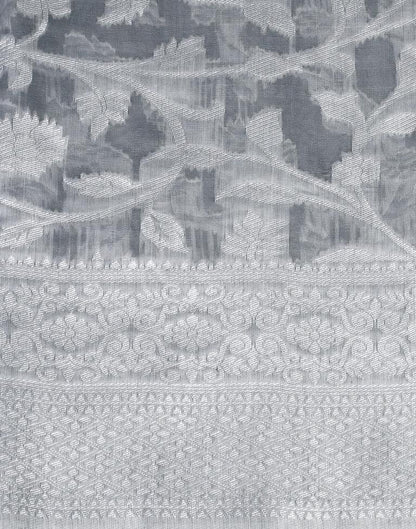 Grey Cotton Weaving Saree