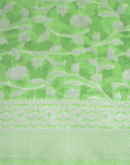 Light Green Cotton Weaving Saree