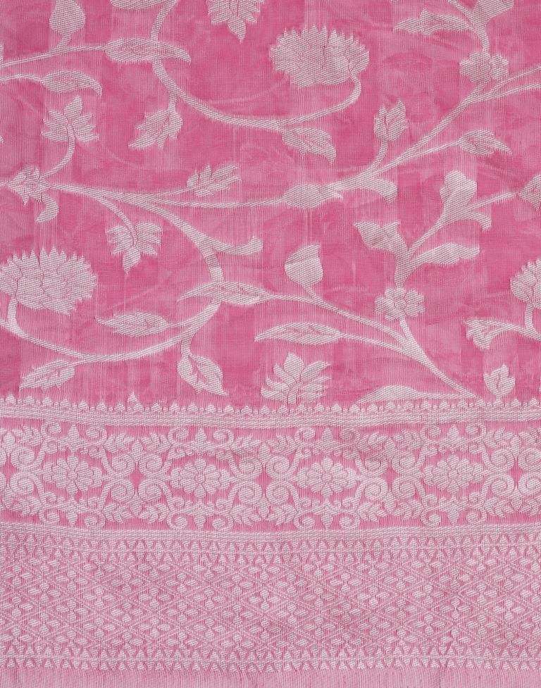 Pink Cotton Weaving Saree