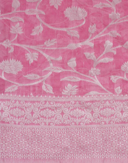 Pink Cotton Weaving Saree
