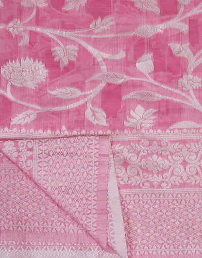 Pink Cotton Weaving Saree