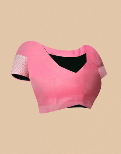 Pink Cotton Weaving Saree