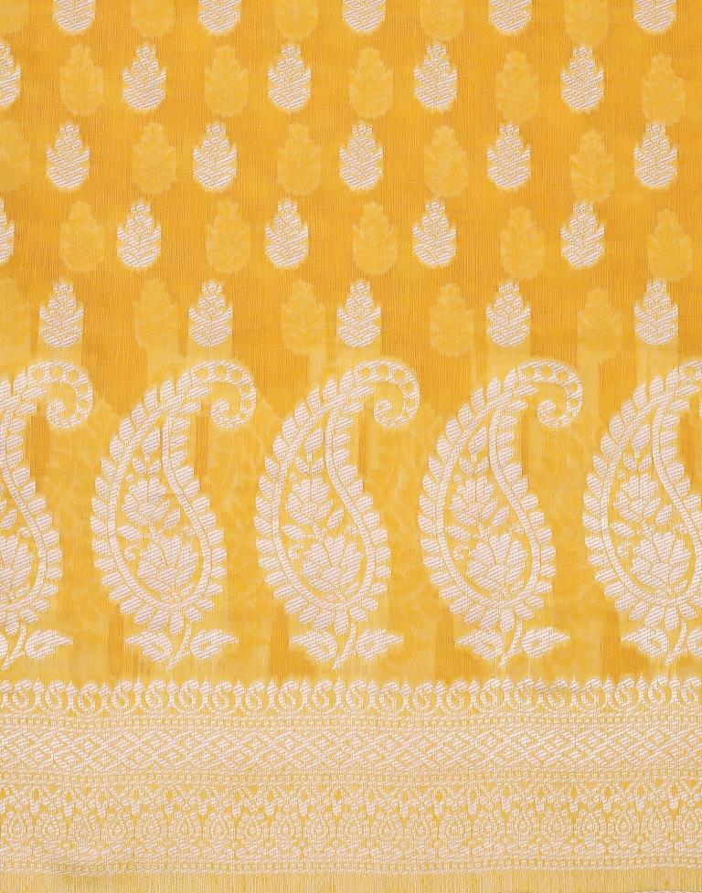 Yellow Cotton Weaving Saree