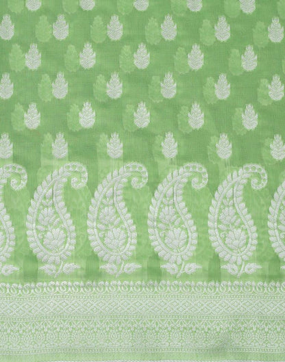 Light Green Cotton Weaving Saree