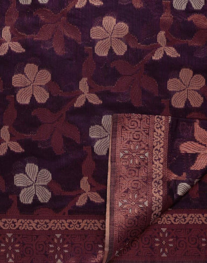 Purple Banarasi Cotton Saree | Leemboodi