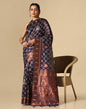 Dark Blue Banarasi Cotton Saree | Leemboodi