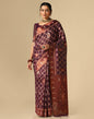 Purple Banarasi Cotton Saree | Leemboodi