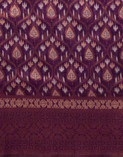 Purple Banarasi Cotton Saree | Leemboodi