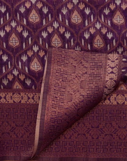 Purple Banarasi Cotton Saree | Leemboodi