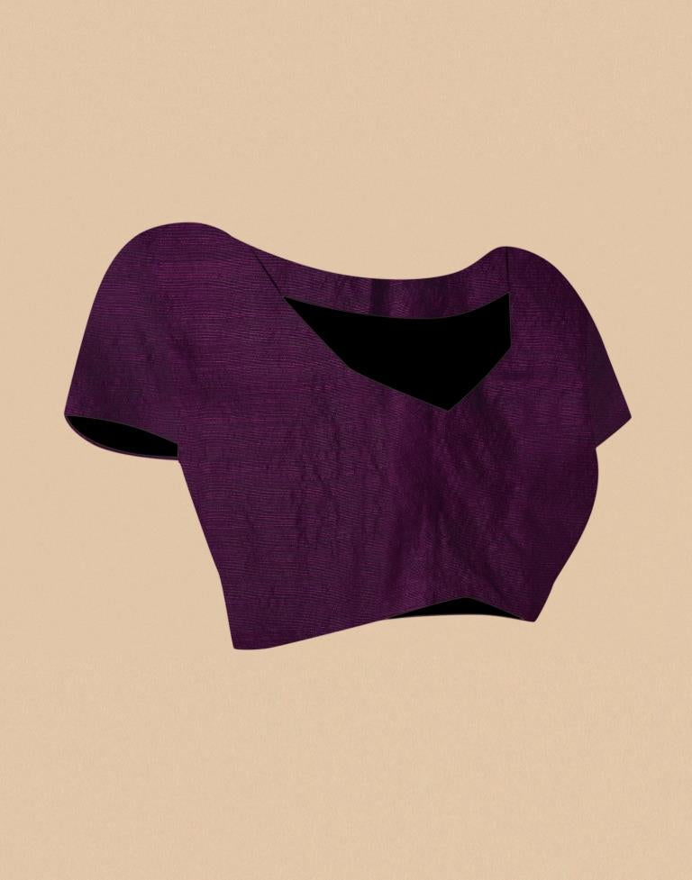 Purple Banarasi Cotton Saree | Leemboodi