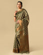 Olive Green Banarasi Cotton Saree | Leemboodi