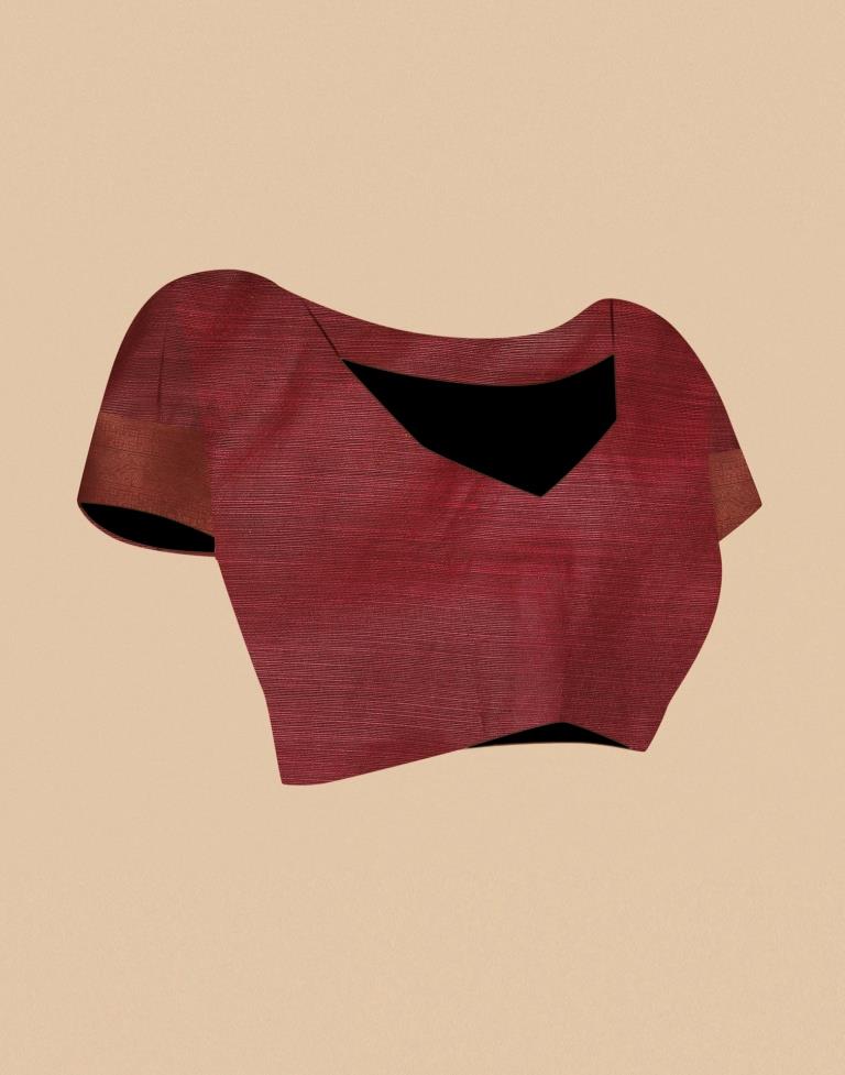 Red Banarasi Cotton Saree | Leemboodi