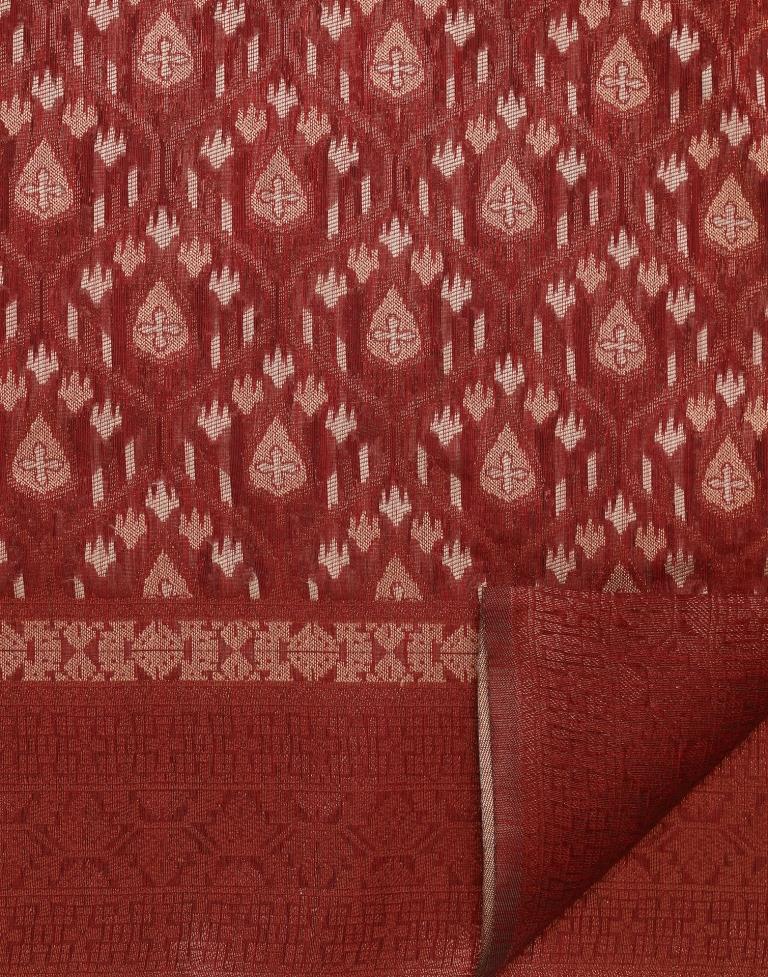 Red Banarasi Cotton Saree | Leemboodi