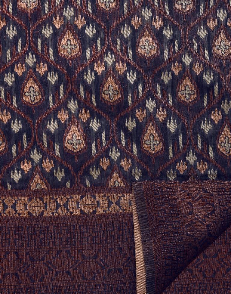 Brown Banarasi Cotton Saree | Leemboodi