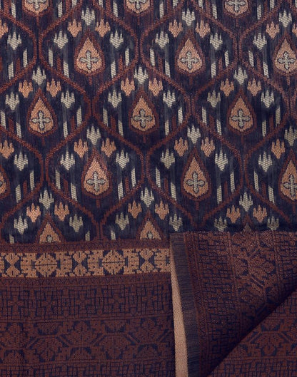 Brown Banarasi Cotton Saree | Leemboodi