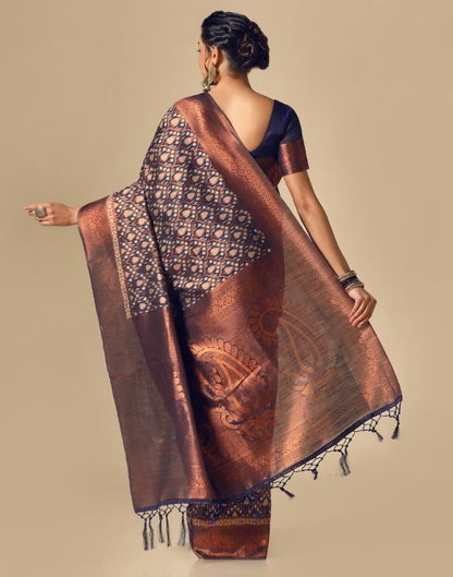 Brown Banarasi Cotton Saree | Leemboodi