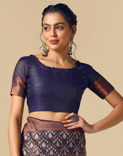 Brown Banarasi Cotton Saree | Leemboodi