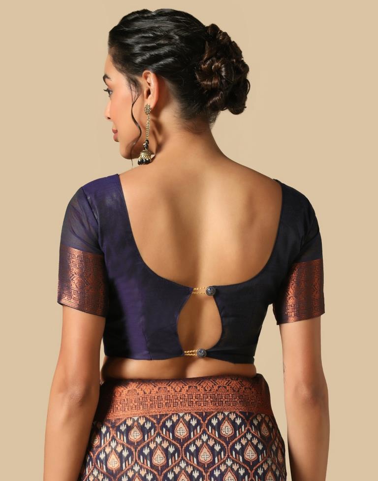 Brown Banarasi Cotton Saree | Leemboodi