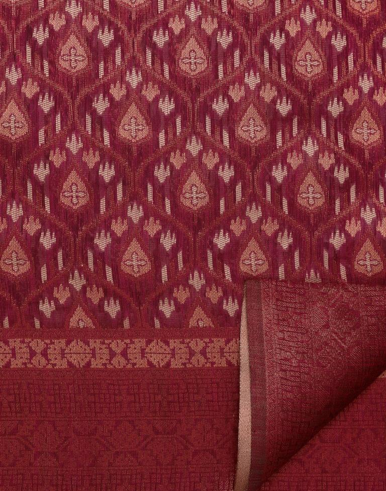 Maroon Banarasi Cotton Saree | Leemboodi