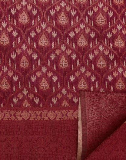 Maroon Banarasi Cotton Saree | Leemboodi