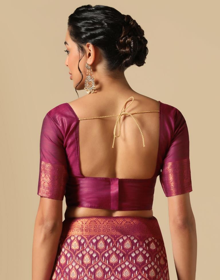 Maroon Banarasi Cotton Saree | Leemboodi