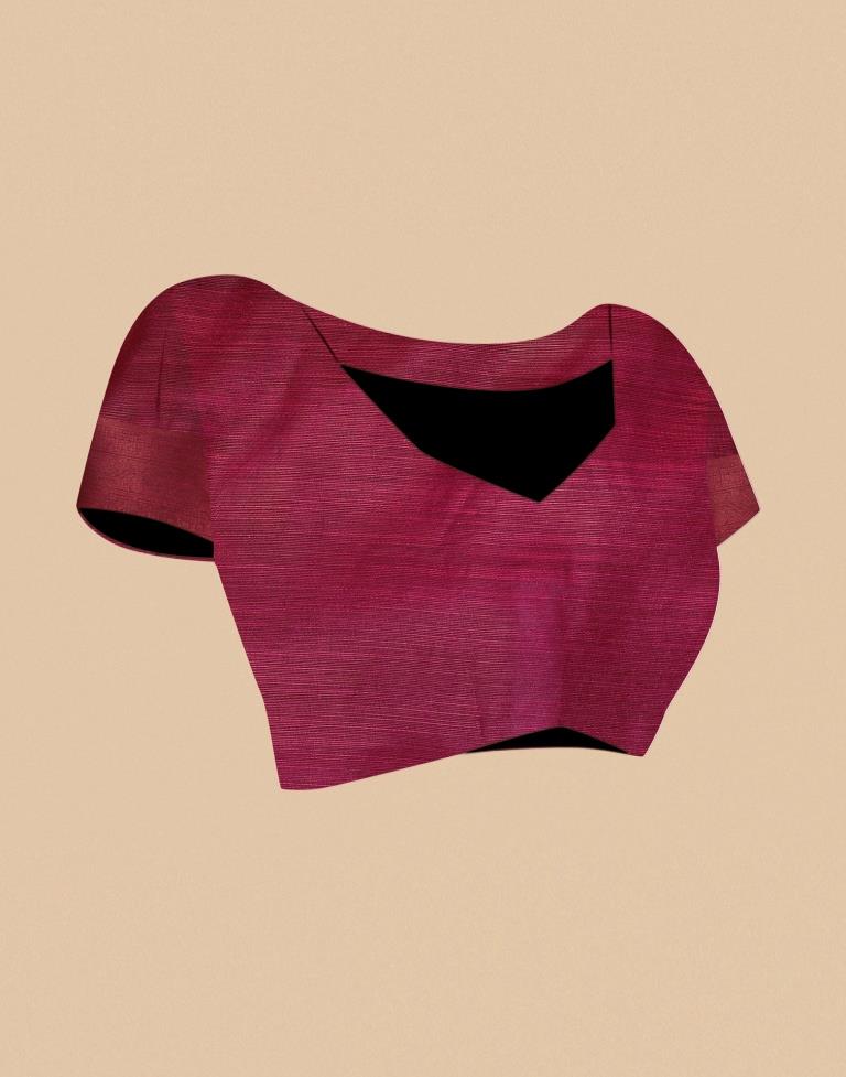 Maroon Banarasi Cotton Saree | Leemboodi