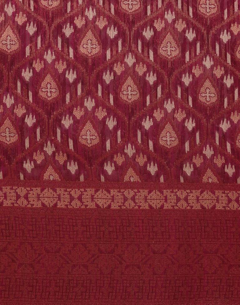 Maroon Banarasi Cotton Saree | Leemboodi