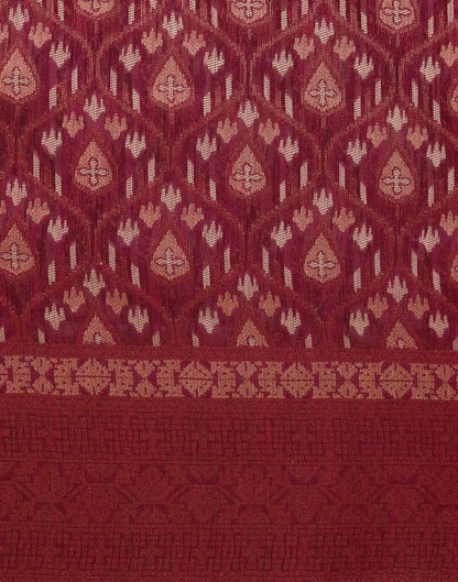 Maroon Banarasi Cotton Saree | Leemboodi