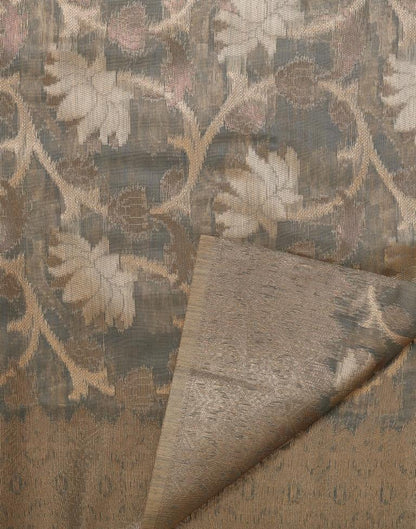 Grey Banarasi Cotton Saree | Leemboodi