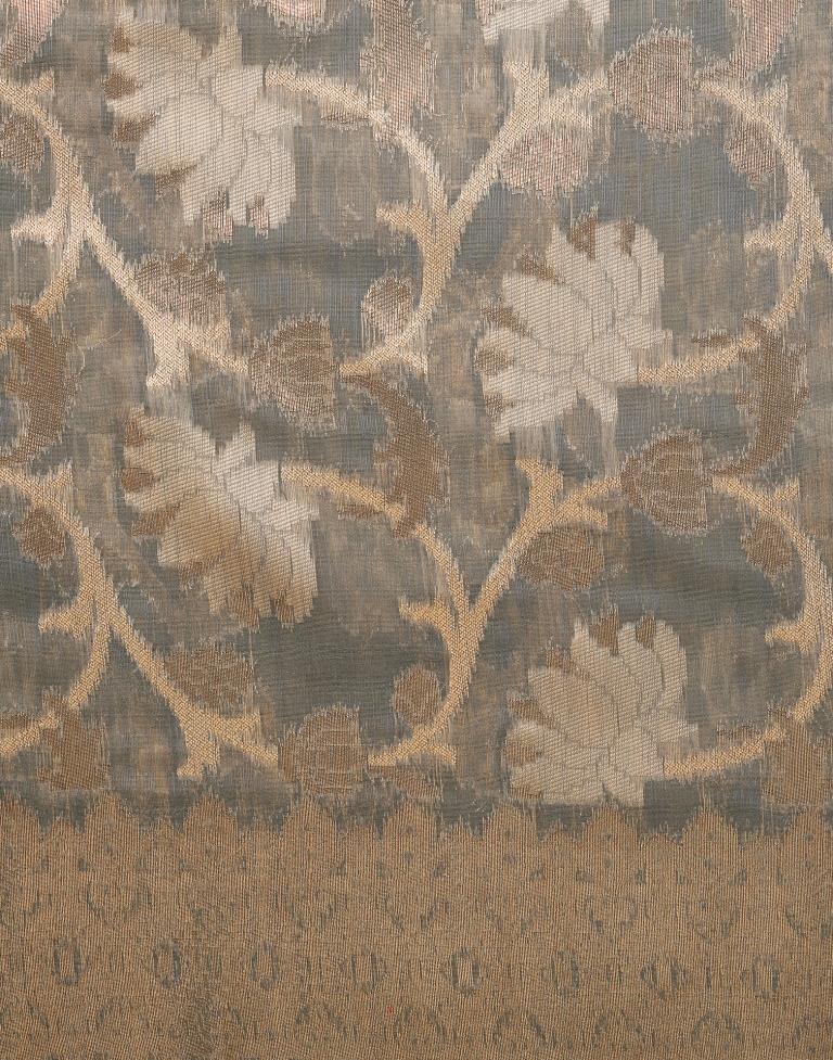 Grey Banarasi Cotton Saree | Leemboodi