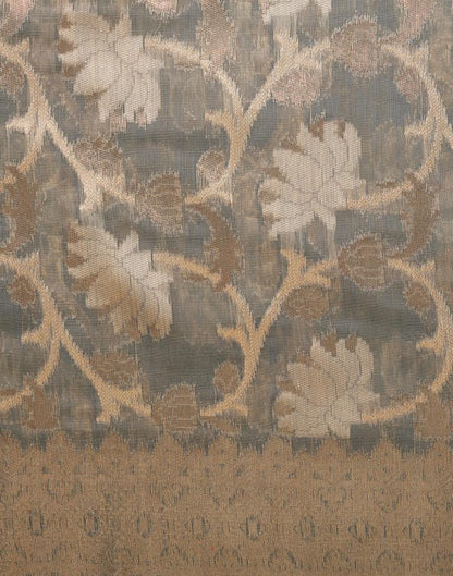 Grey Banarasi Cotton Saree | Leemboodi