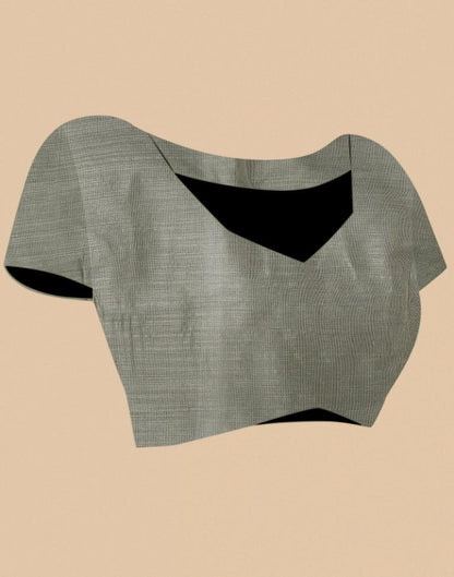 Grey Banarasi Cotton Saree | Leemboodi