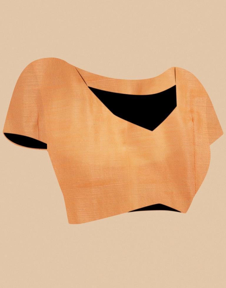 Orange Banarasi Cotton Saree | Leemboodi