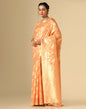 Orange Banarasi Cotton Saree | Leemboodi