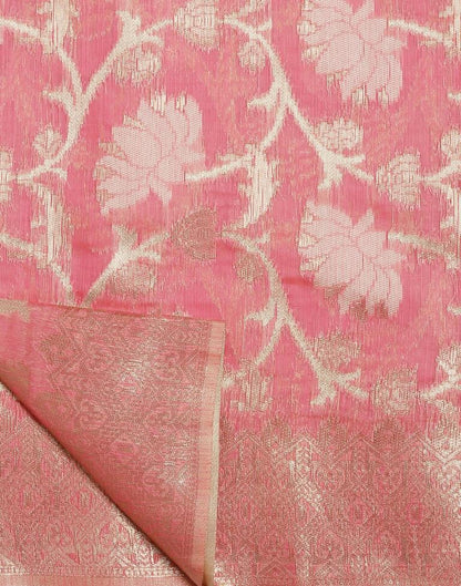 Pink Banarasi Cotton Saree | Leemboodi