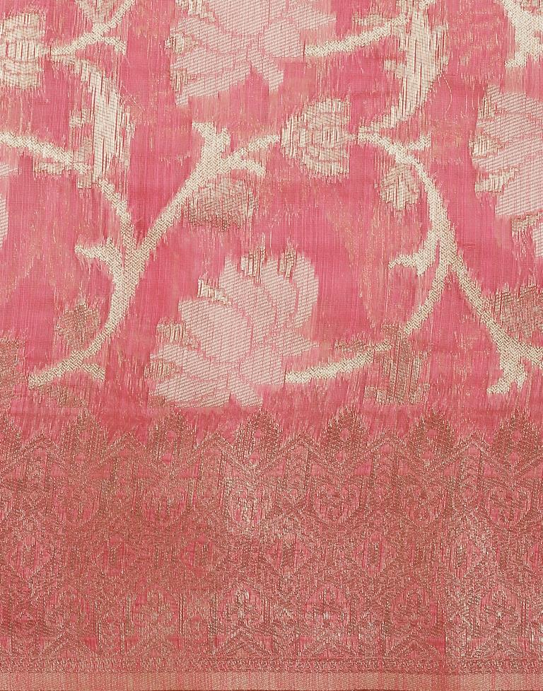 Pink Banarasi Cotton Saree | Leemboodi