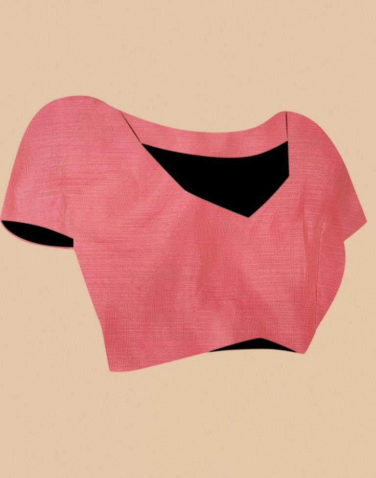 Pink Banarasi Cotton Saree | Leemboodi