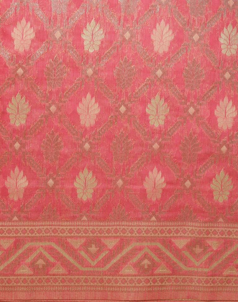 Pink Banarasi Cotton Saree | Leemboodi