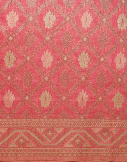 Pink Banarasi Cotton Saree | Leemboodi