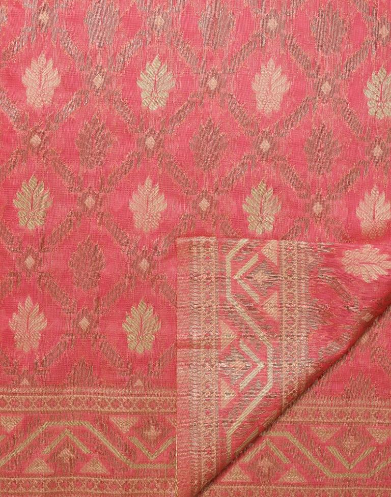 Pink Banarasi Cotton Saree | Leemboodi