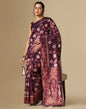Purple Banarasi Cotton Saree | Leemboodi
