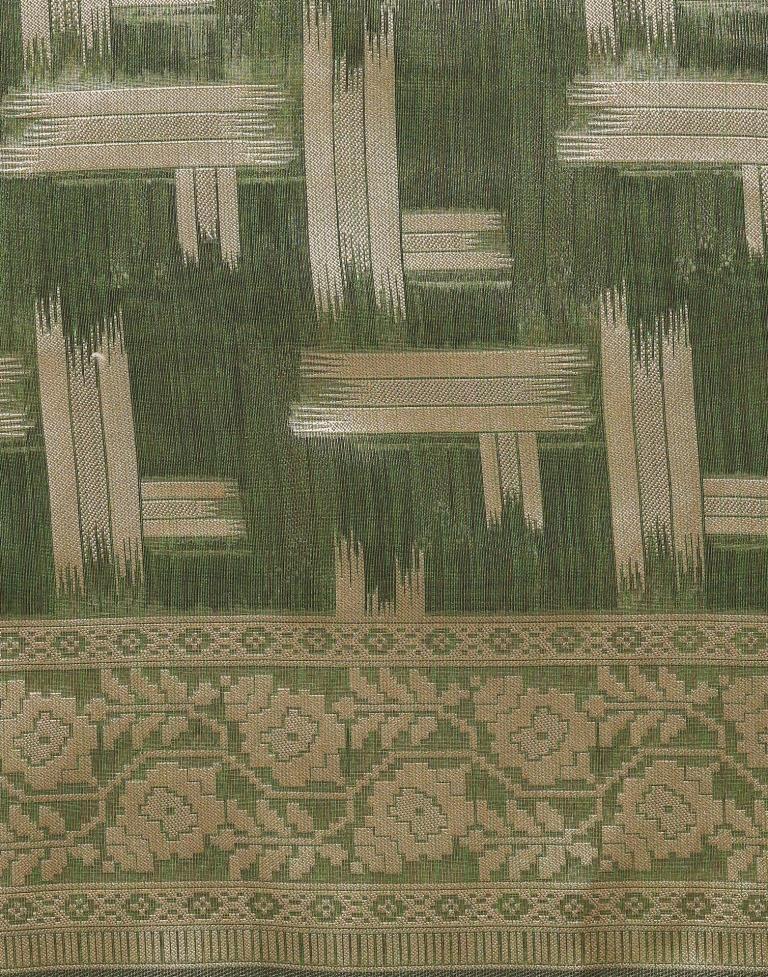 Mehandi Green Banarasi Jacquard Saree | Leemboodi