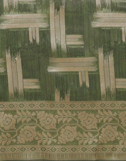 Mehandi Green Banarasi Jacquard Saree | Leemboodi