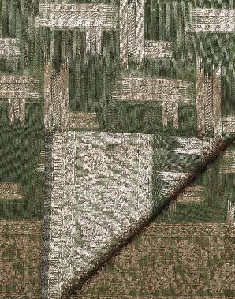 Mehandi Green Banarasi Jacquard Saree | Leemboodi