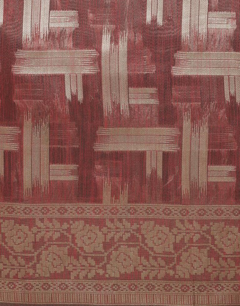 Rose Wood Banarasi Jacquard Saree | Leemboodi