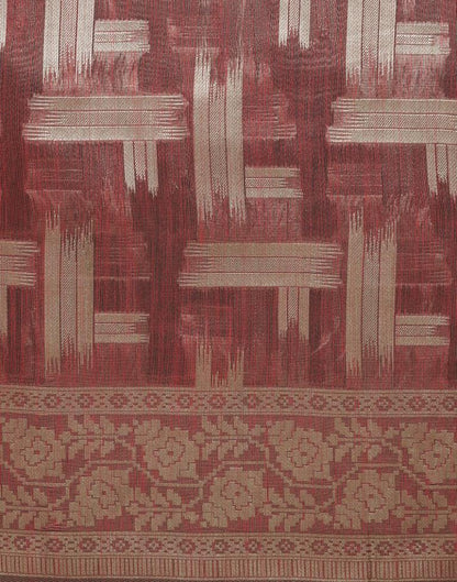 Rose Wood Banarasi Jacquard Saree | Leemboodi