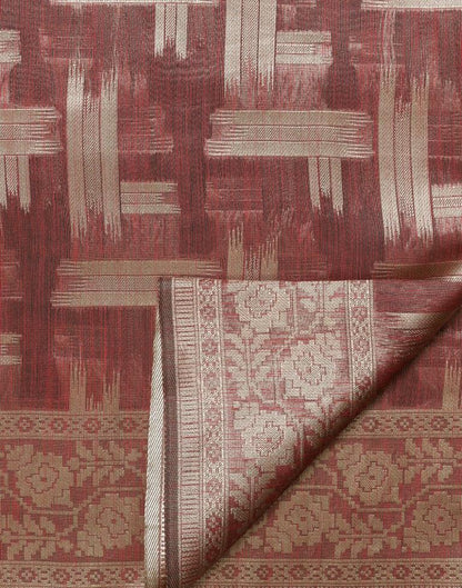 Rose Wood Banarasi Jacquard Saree | Leemboodi
