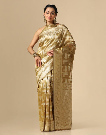 Golden Banarasi Jacquard Saree | Leemboodi