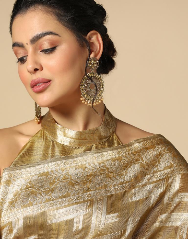Golden Banarasi Jacquard Saree | Leemboodi