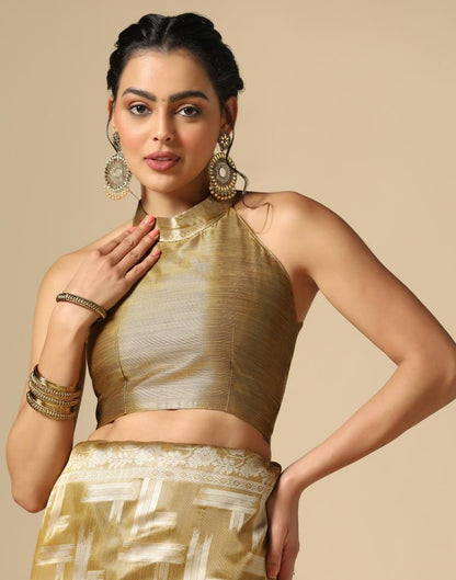 Golden Banarasi Jacquard Saree | Leemboodi